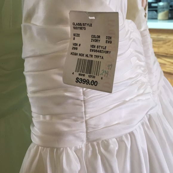 David’s Bridal High Neck Ball Gown with Pockets - Picture 4 of 6